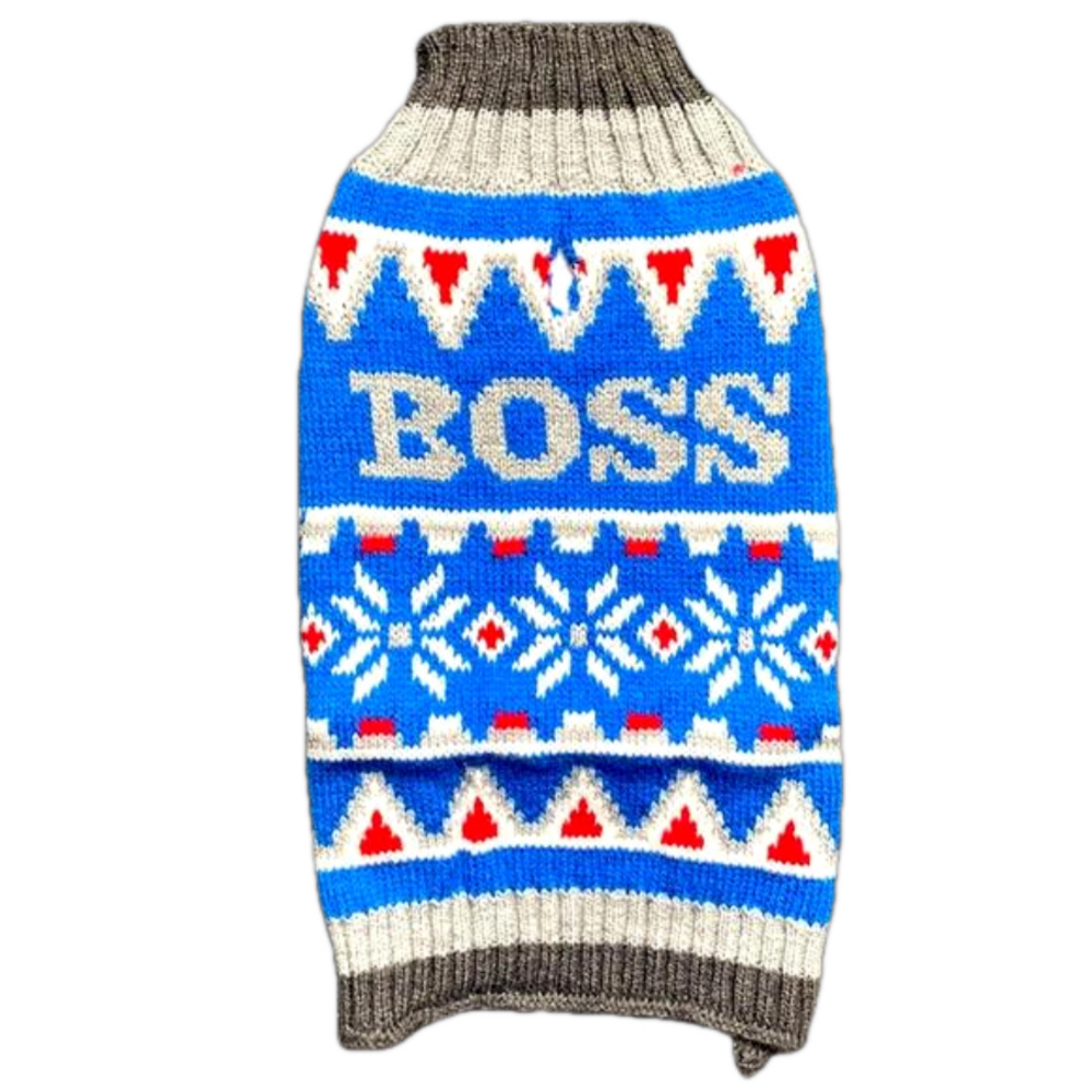 Pet Christmas Holiday Ugly Sweater - “Boss” - Brand New